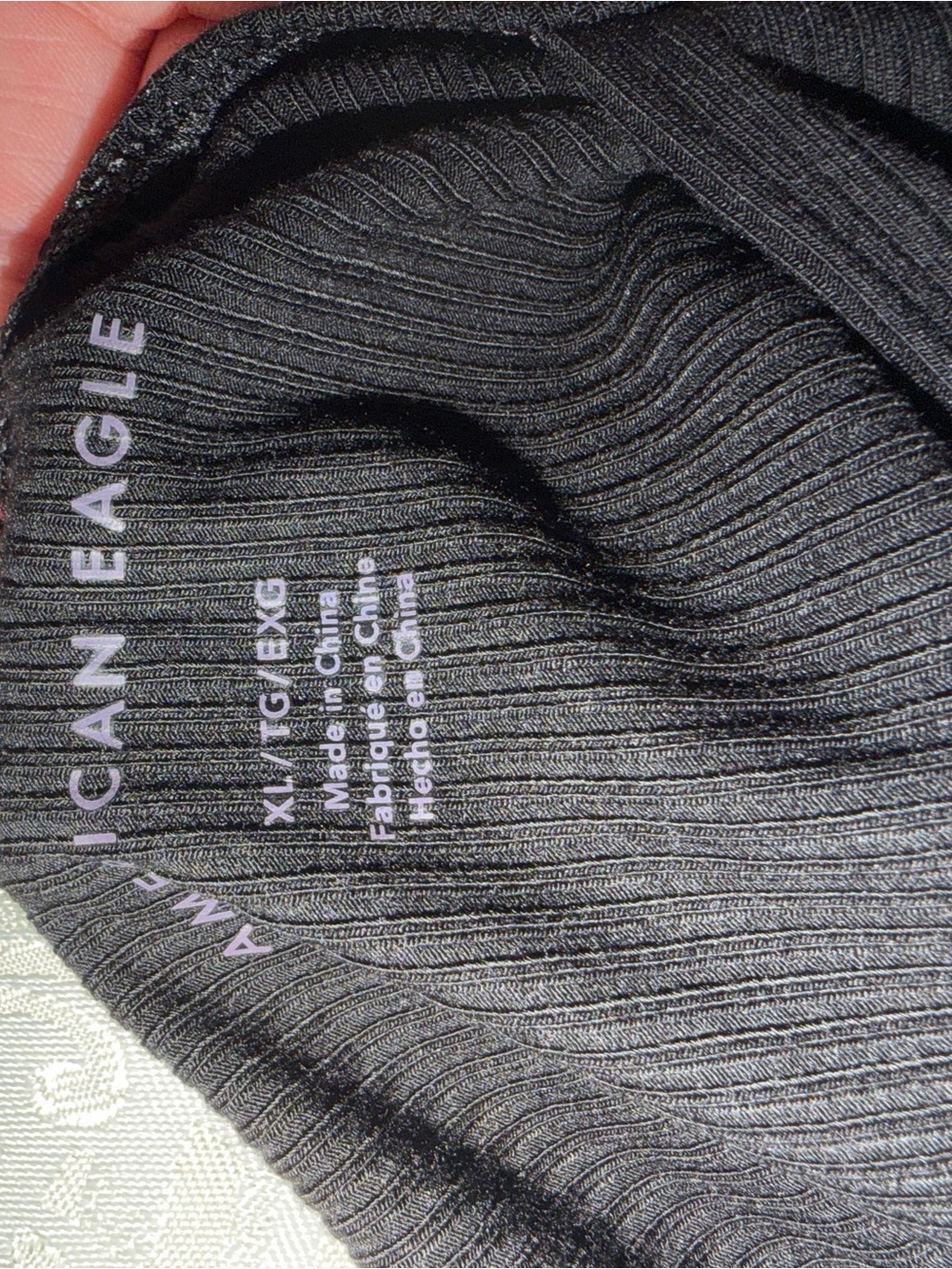 American Eagle Black Ribbed Square-Neck Tank Top XL - Picture 4 of 4